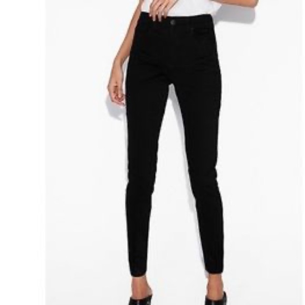 Black High Waisted Stretch Twill Pants